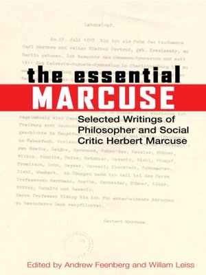 cover image of The Essential Marcuse